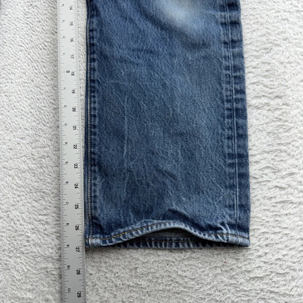 Levis 501 Mens Original Fit Button Fly Straight Leg Jeans Blue 34x30 (34x27)